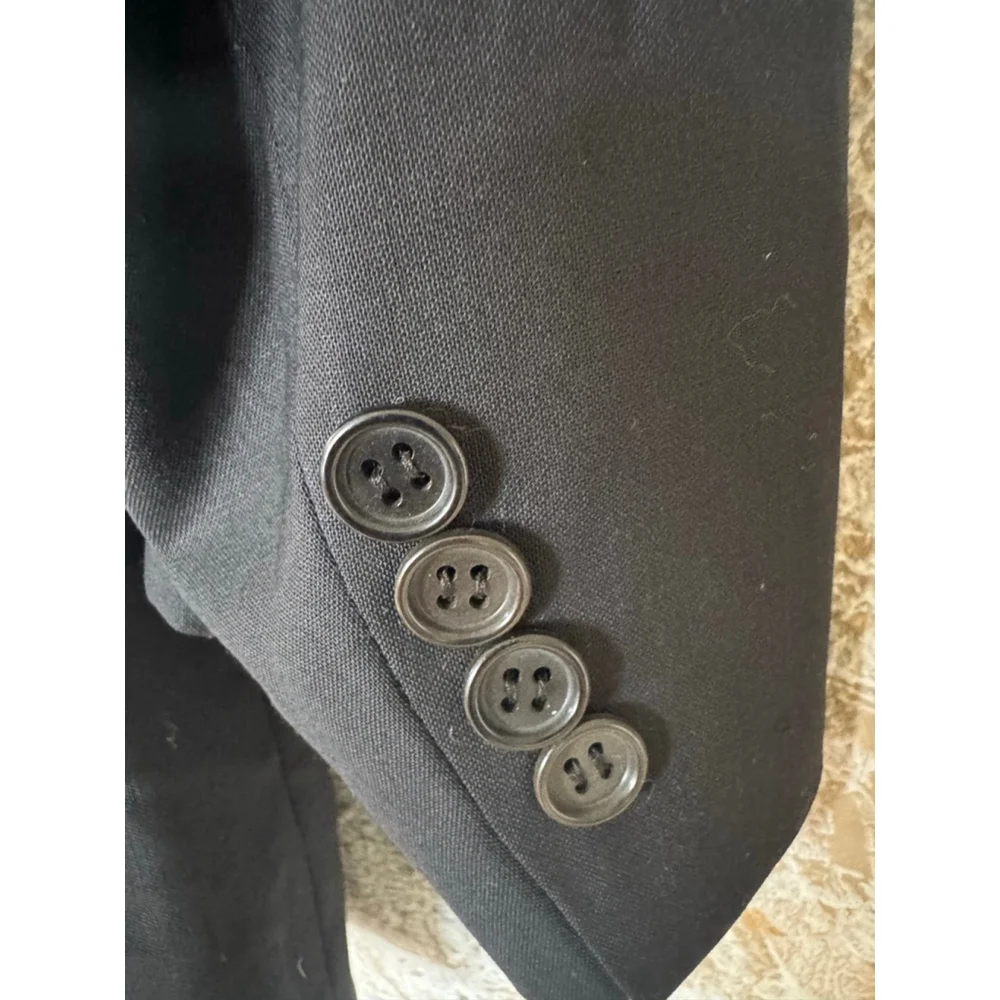 Lanvin Men's Black Pure Wool Blazer 56R